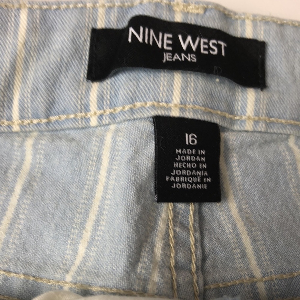 Nine West Stripped Chiystie Capri Wide Leg Jeans size 16 - Picture 7 of 11